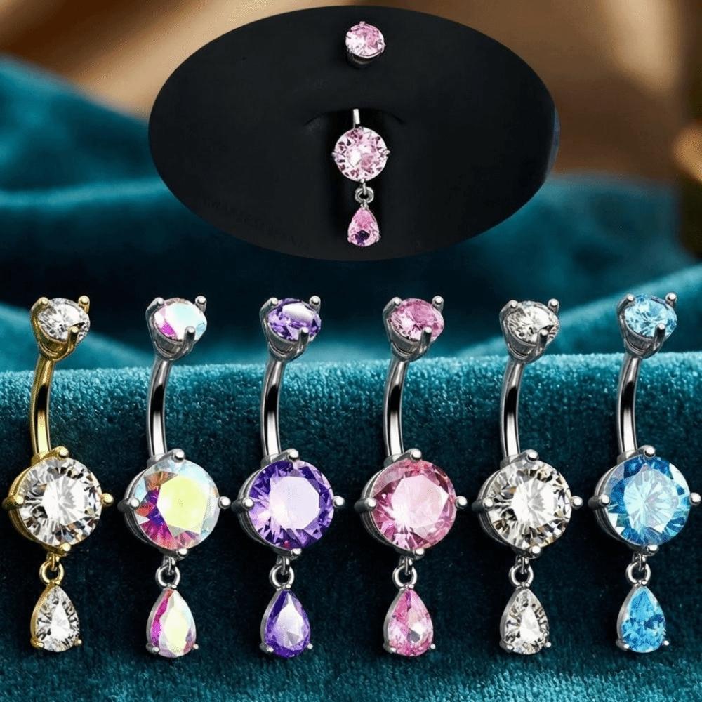 Crystal Navel Ring Stainless Steel Belly Piercing Jewelry Fashion Belly Button Rings Sexy
