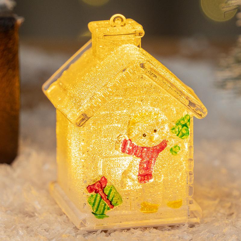 Christmas Ornaments Christmas Decorations, Small Houses Glowing Christmas House Small Gifts