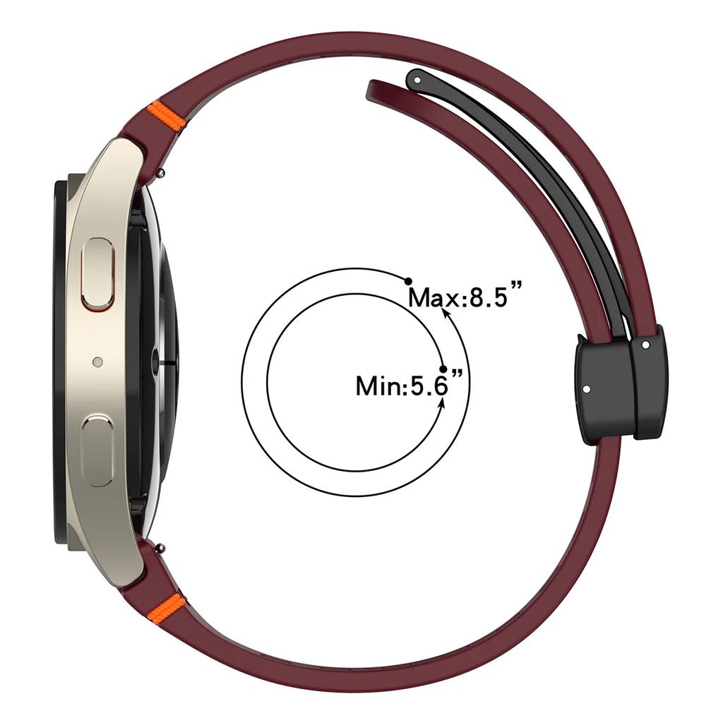 For Samsung Galaxy Watch 7 6 40mm 44mm Silicone Magneti Buckle Band +Change To Case Tempered Glass Full Protective Cover Bumper