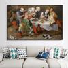 Large Vintage Oil Painting Poster The Bacchus Singers Funny Prints Hieronymus Bosch Canvas Painting Kitchen Wall Art Decoration