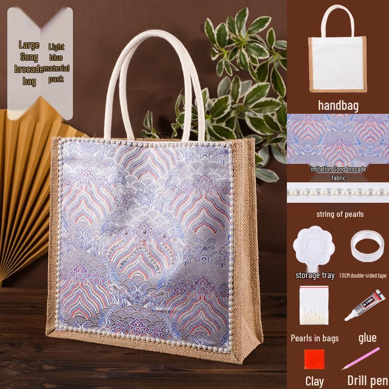 Song Brocade DIY Craft Kit: Handmade Chinese-Style Canvas Bag – Dragon Boat Festival Souvenir