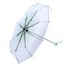 1PC Transparent Folding Umbrella Fashionable Princess Umbrella Cherry Blossom # Light Green