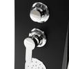 Shower panel faucet with hydromassage, rain shower, steel, matt black