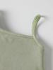 Baby Girl Green Ribbed Cami Top Floral Bow Wide Leg Pants 2Pcs Outfit