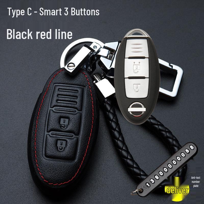 Kompatible Schlüsselhülle für Nissan Sylphy, Qashqai, Teana, Kicks, Tiida und Bluebird