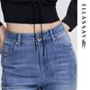 ELLASSAY Women's Straight-Leg Slit Cotton Blend Denim Jeans