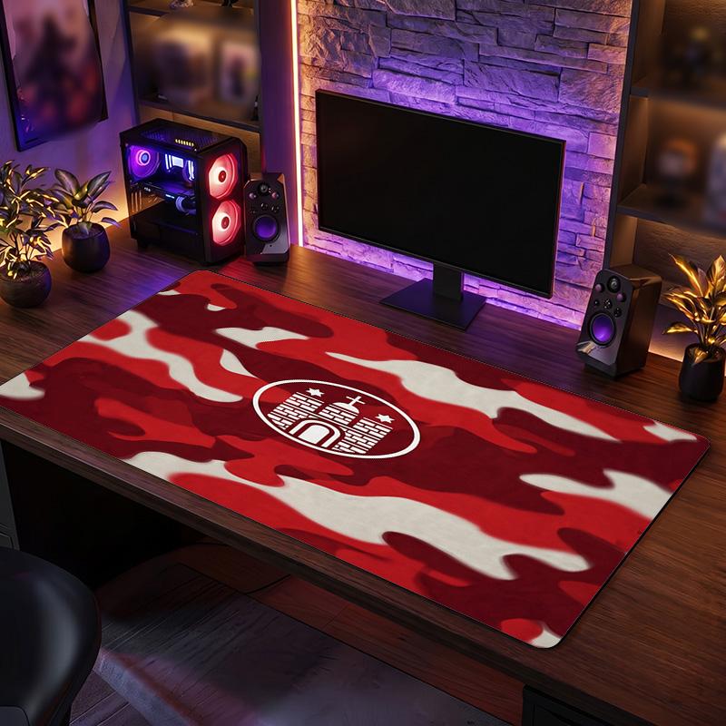 FC St. Pauli Football Print Duża Podkładka pod Mysz, Antypoślizgowa Rozszerzona Mata na Biurko do Gier do Biura Domowego