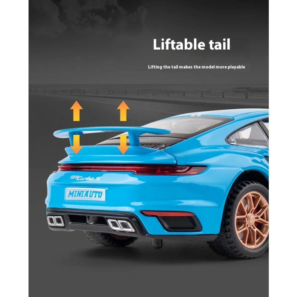 Simulation 1/32 Scale Porsche 911 Turbo S Alloy Racing Car Diecast Metal Model Children's Toy Kids Gift Birthday Present for Boys