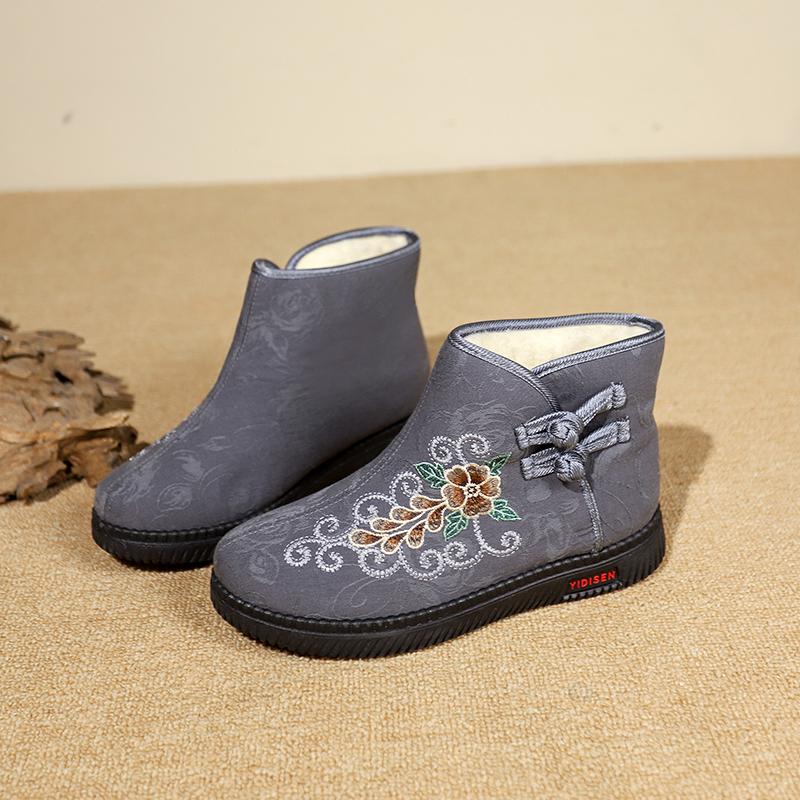 Fashion Women's Snow Boots Winter Fashionable and Comfortable Flat Boots Casual Thick Sole Embroidered Women's Shoes Botas De Mujer