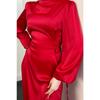 Elenor Waist Tied Satin Hijab Dress Red
