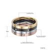 JeeMango 4 In 1 Colorful Gold Cubic Zirconia Rings Jewelry Titanium Steel Wedding Engagement Ring For Women Anneaux R18016