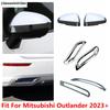 Rear Bumper Fog Light Lamp / Rearview Mirror Cap Decor Cover Trim For Mitsubishi Outlander - 2025 ABS Chrome Accessories