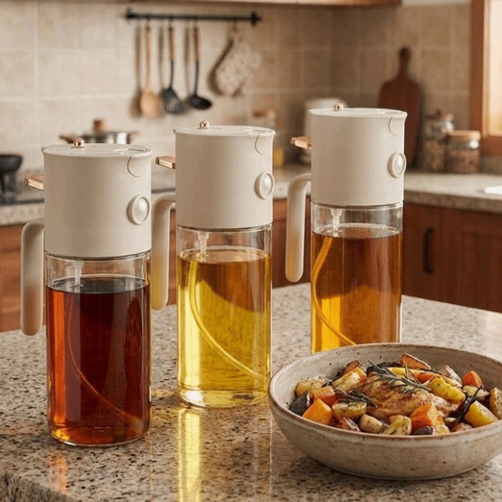 Glass Dual-Purpose Oil Bottle 580 ML Oil Dispenser Convenient Cooking Oil Tank  BBQ