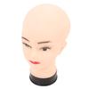 PVC Mannequin Head Bald Head Model with Universal Stand Interface for Wig Making Hat Display and Mas