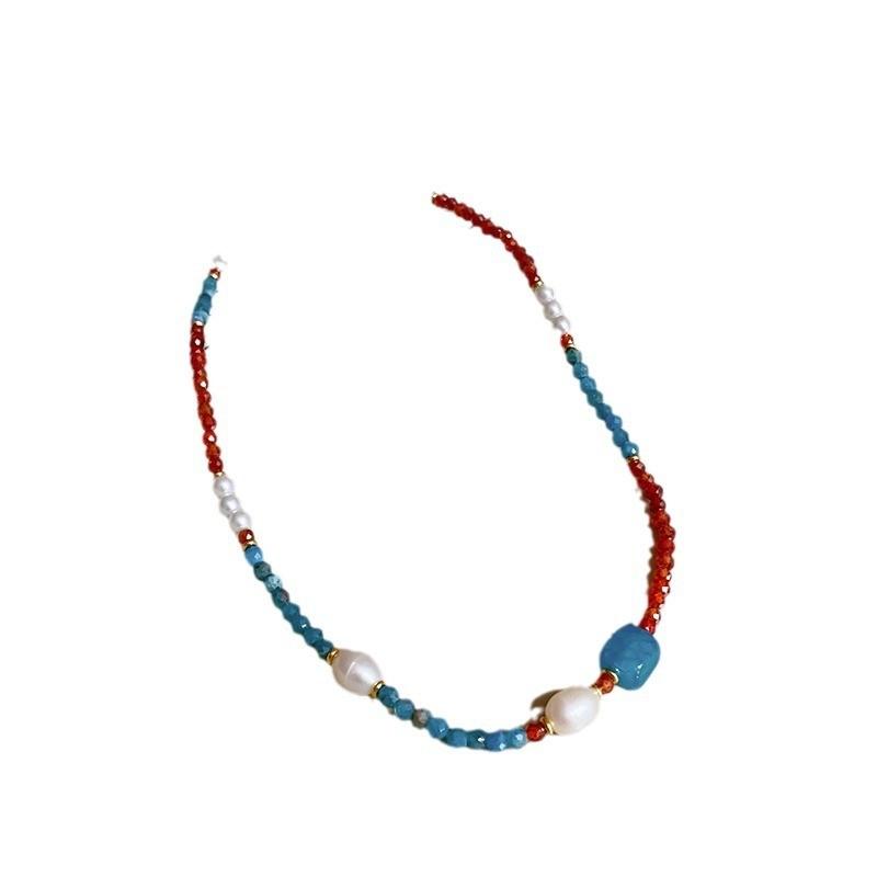 Nytt Kinesisk Geometriskt Pärlhalsband Med Färskvattenpärlor För Kvinnor