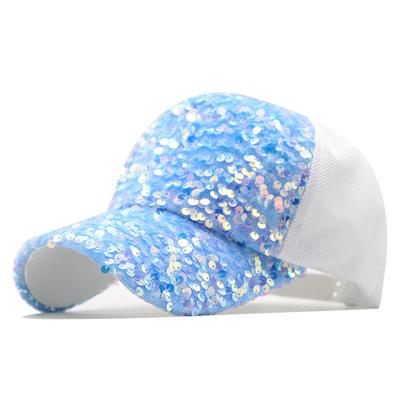 Summer Cap Sequined Hat Women'S Versatile Trendy Baseball Cap Outdoor Shade Mesh Cap Sun Protection
