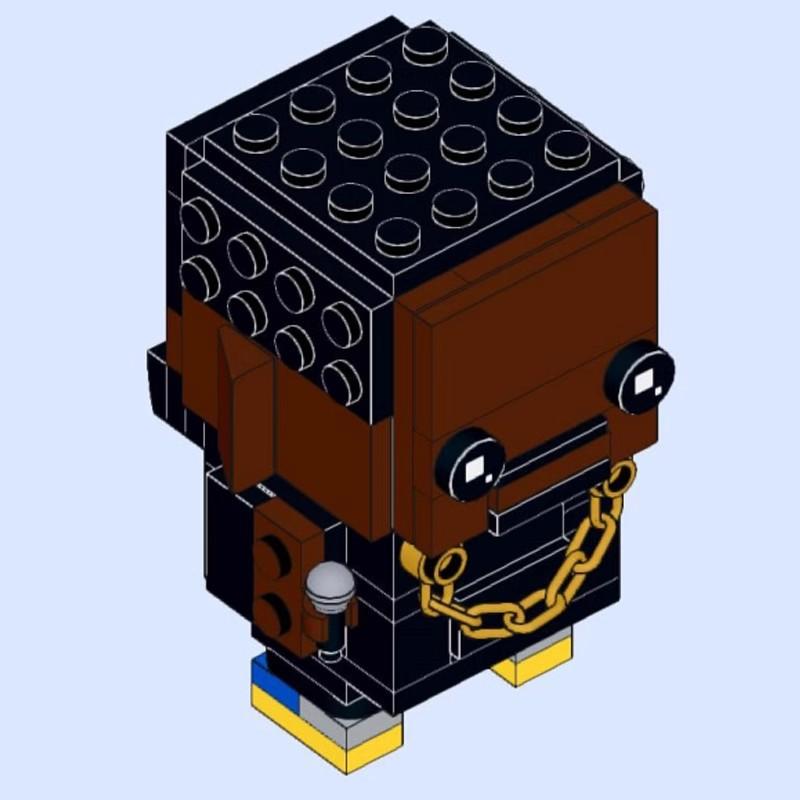 Brique de construction compatible avec 64344 Kanye, Ensemble de jouets Cadeau, Particules de garçon à tête carrée Kanye West