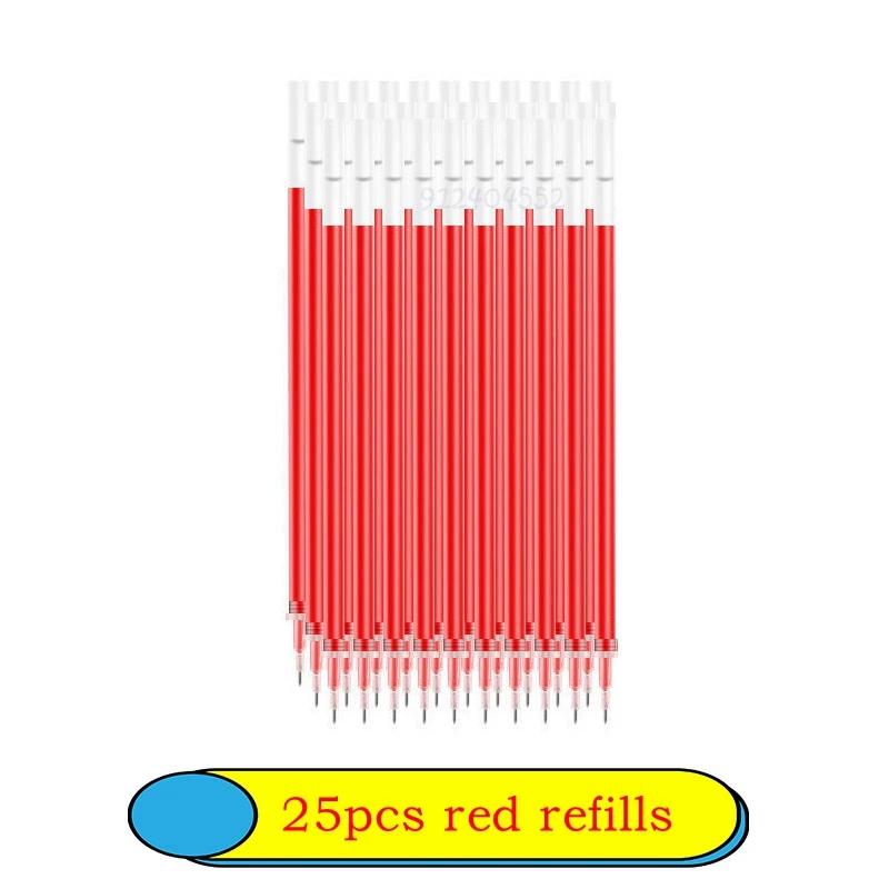 6-25Pc 05mm Gel Pen Kit Neutral Pen Black/Blue/Red Color Replacable Refill Smooth Writing School Stationery Supplies