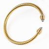 Bracciale in Acciaio al Titanio Cavo Europeo e Americano Cavo Intrecciato Elastico Femminile Anello a Mano a Forma di C