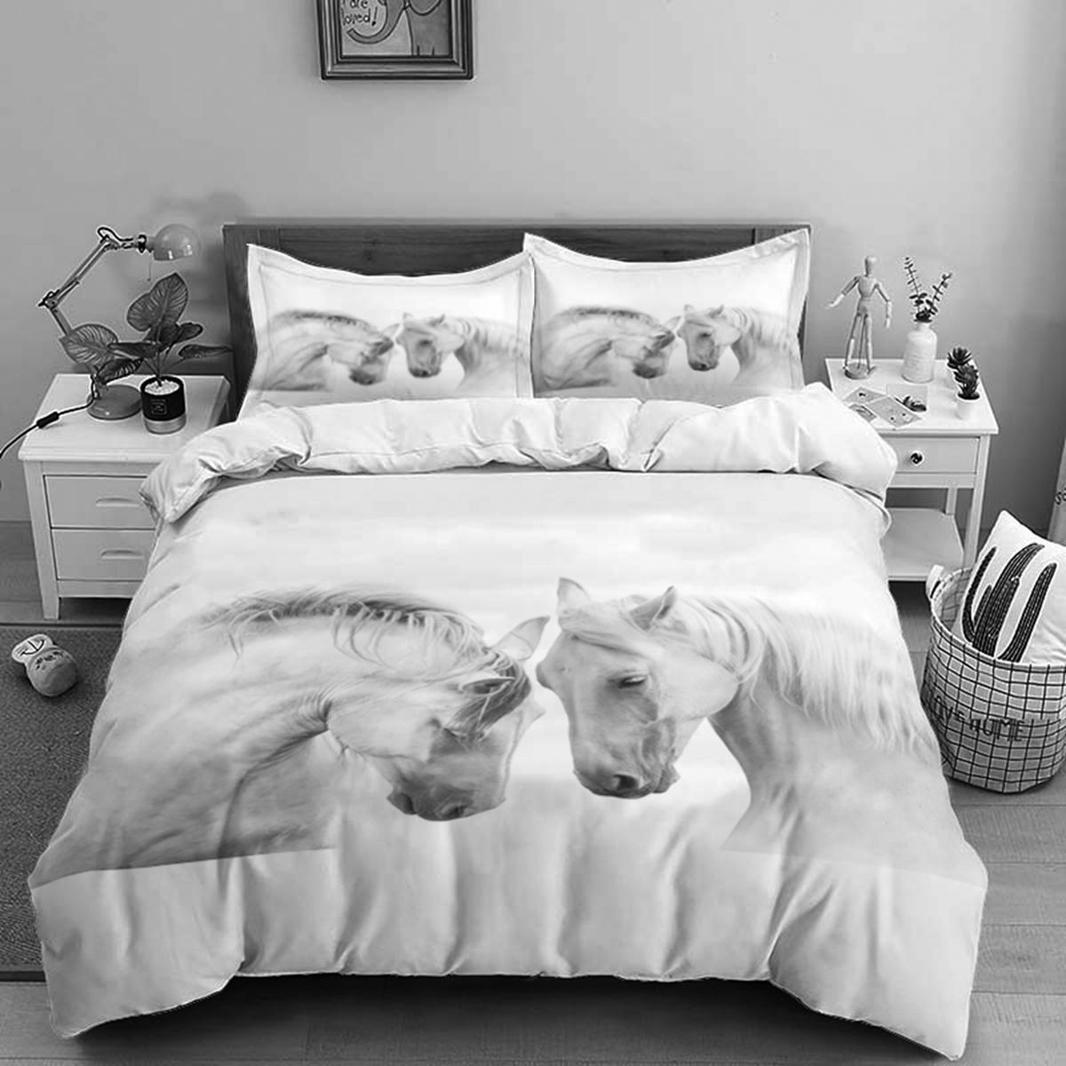 

Comforter Horses Hd Print Bedding Setdouble Bedchildren S Bed S S Comforter Bedding Set Teens King Size Bedding Set Comforter (quilt)-EU Single(135*200cm)3pcs