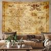 Retro Pirate Treasure Map Tapestry Sheepskin Scroll Treasure Hunt Map Background Cloth Living Room Room Decoration