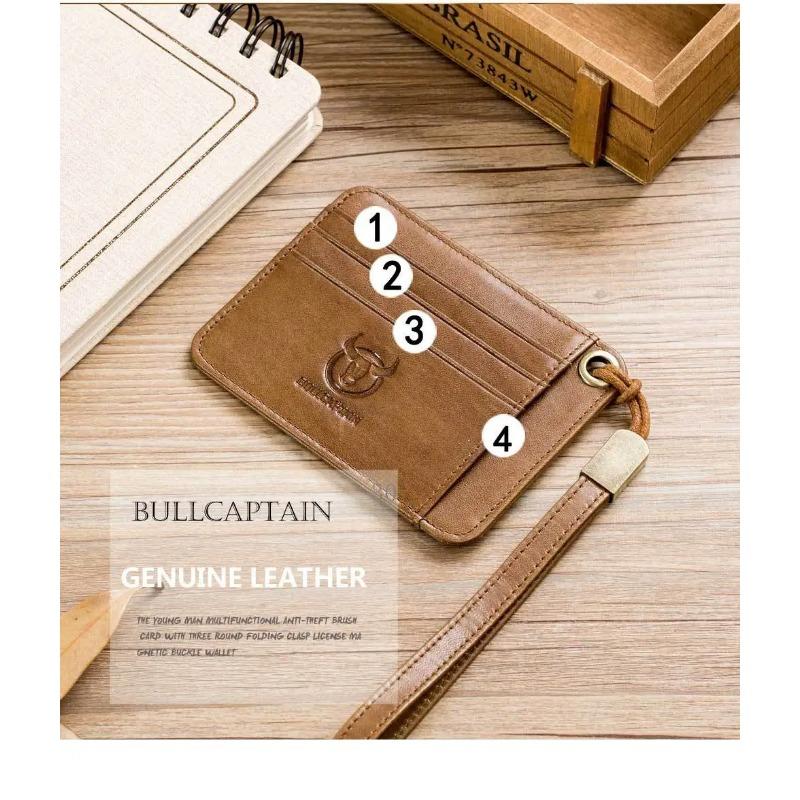 Men's card bag made of 100% genuine leather with multiple card slots, business card holder, bank credit card holder