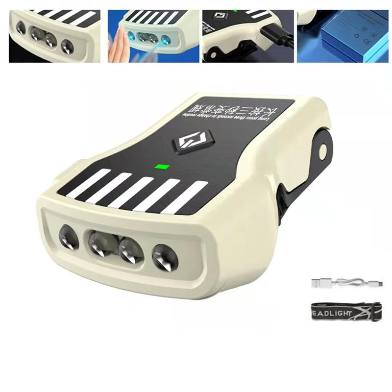Led Hat Clip Headlight Ipx4 Waterproof Mini Caps Light Headlamp Power Display Ultra Bright Hat Clip Flashlight For Night Fishing