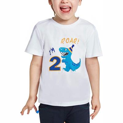 Boys T-shirt 1-5 Years Birthday Boys Shirt Dinosaur Birthday Boys T-Shirts Dino Birthday Shirts