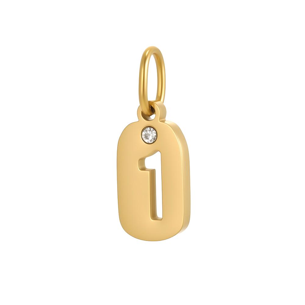 CARLIDANA Stainless Steel Hollow Digital Accessories Pendant Zircon Number Charms Necklace Jewelry Gift for DIY Jewelry Making