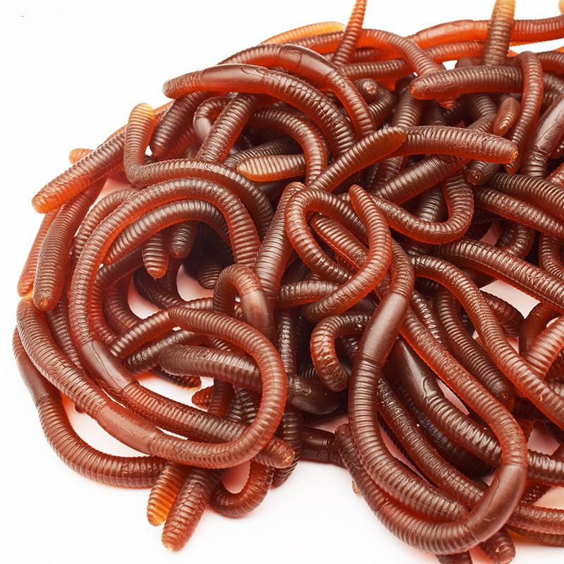 Children's Party Prank Trick Props Can Be Stretched Simulation Earthworm Soft Rubber Ground Dragon Props Maggots Horror Toys
