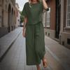 ZANZEA Women Casual Half Sleeve Blouse and Pants Summer Two Piece Suit Sets