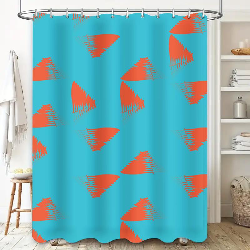 Luxury Solid Orange Shower Curtain Waterproof Bathrooms Decor Modern Home Bathroom Accessories With 12 Hooks