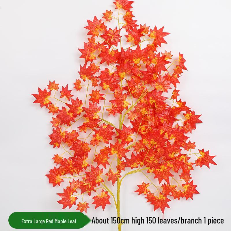 Artificial Red Maple Leaf Branch for Decoration and Landscaping