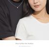 red Pink Red Set of Brand Name [by string] Couple's Necklace, Adult, Simple, Silver, Gold, SV925, Heart, Diamond, 2,