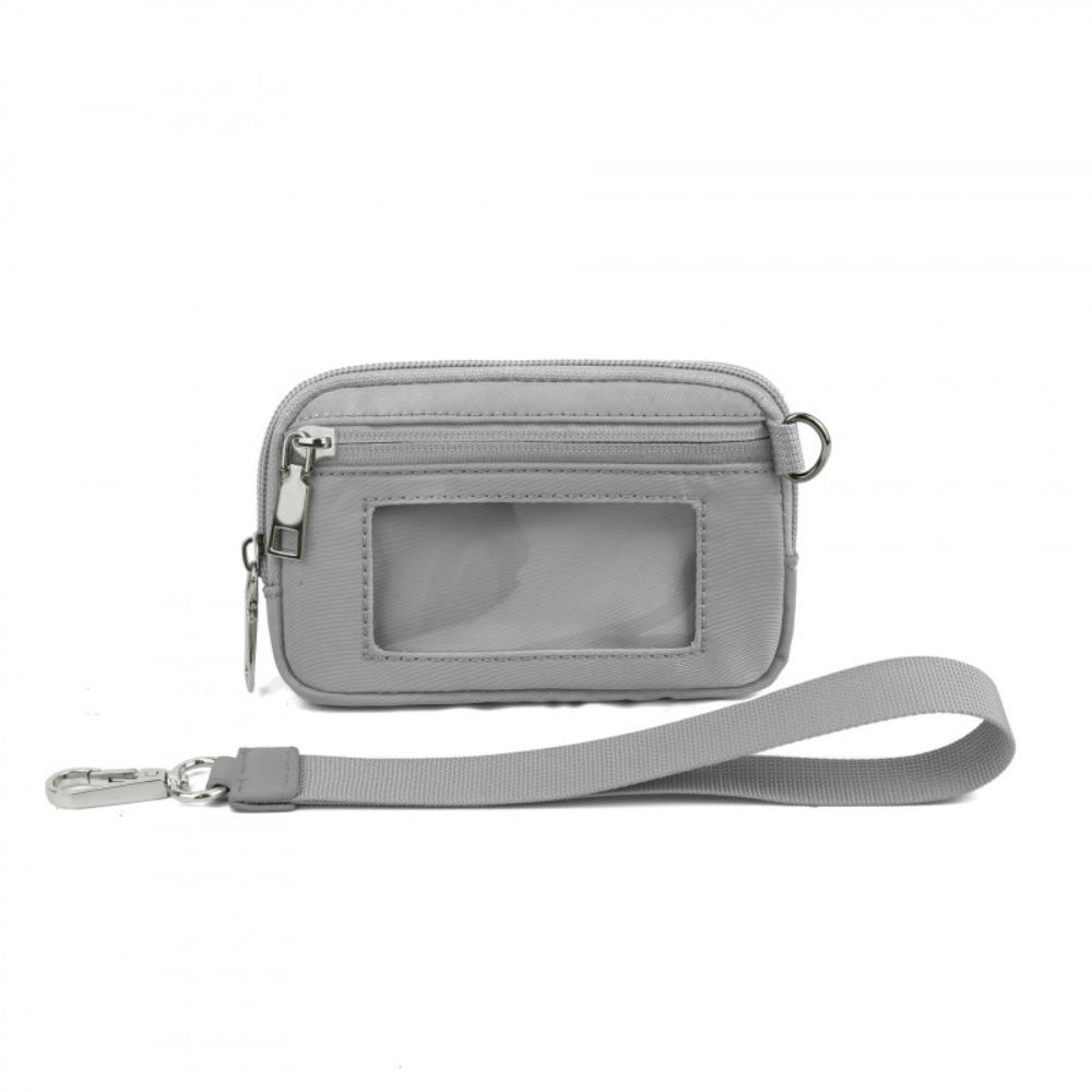 Hot Clear ID Window Wristlet Wallets Portable Lightweight Wrist Bag Zip Closure Waterproof Card Bag Travel