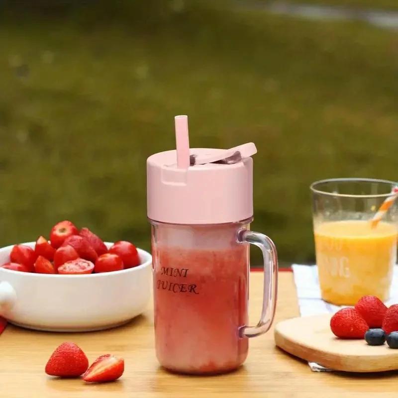 

Traveling Juicer Small Portable Juicing Cup Home Wireless Crushed Ice Fried Juice Milkshake Vegetables Squeeze Juicer Machine розовый