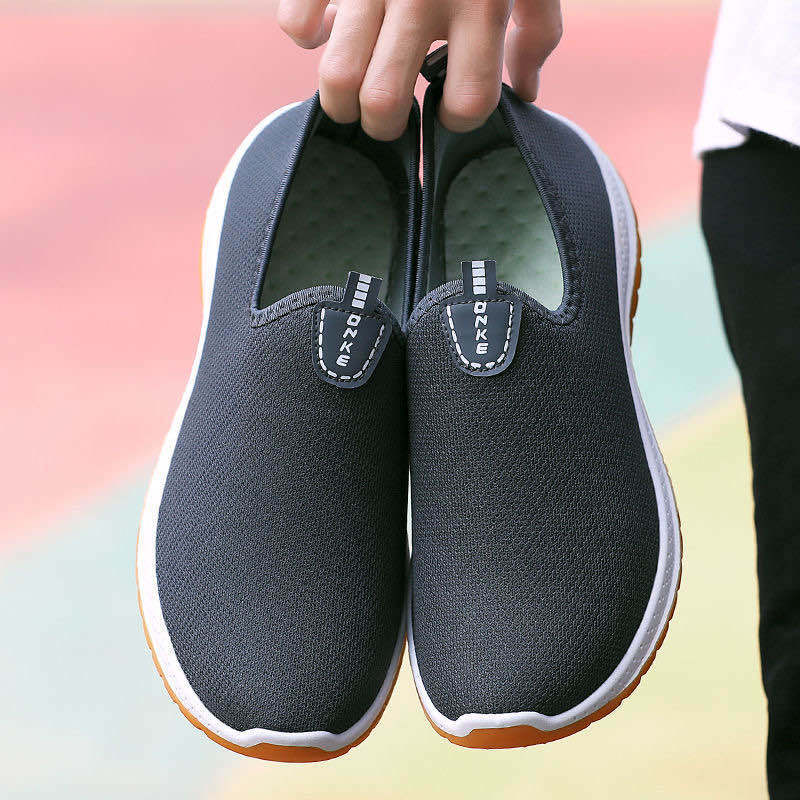 ****** and Autumn old ******* cloth shoes men's casual one-pedal s**t-soled walking shoes low-top breathable non-slip middle-aged father shoes
