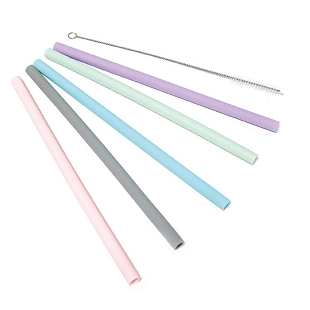 5 Pieces Drinking Straws with Cleaning Brush for Toddlers & Kids Easy To Use