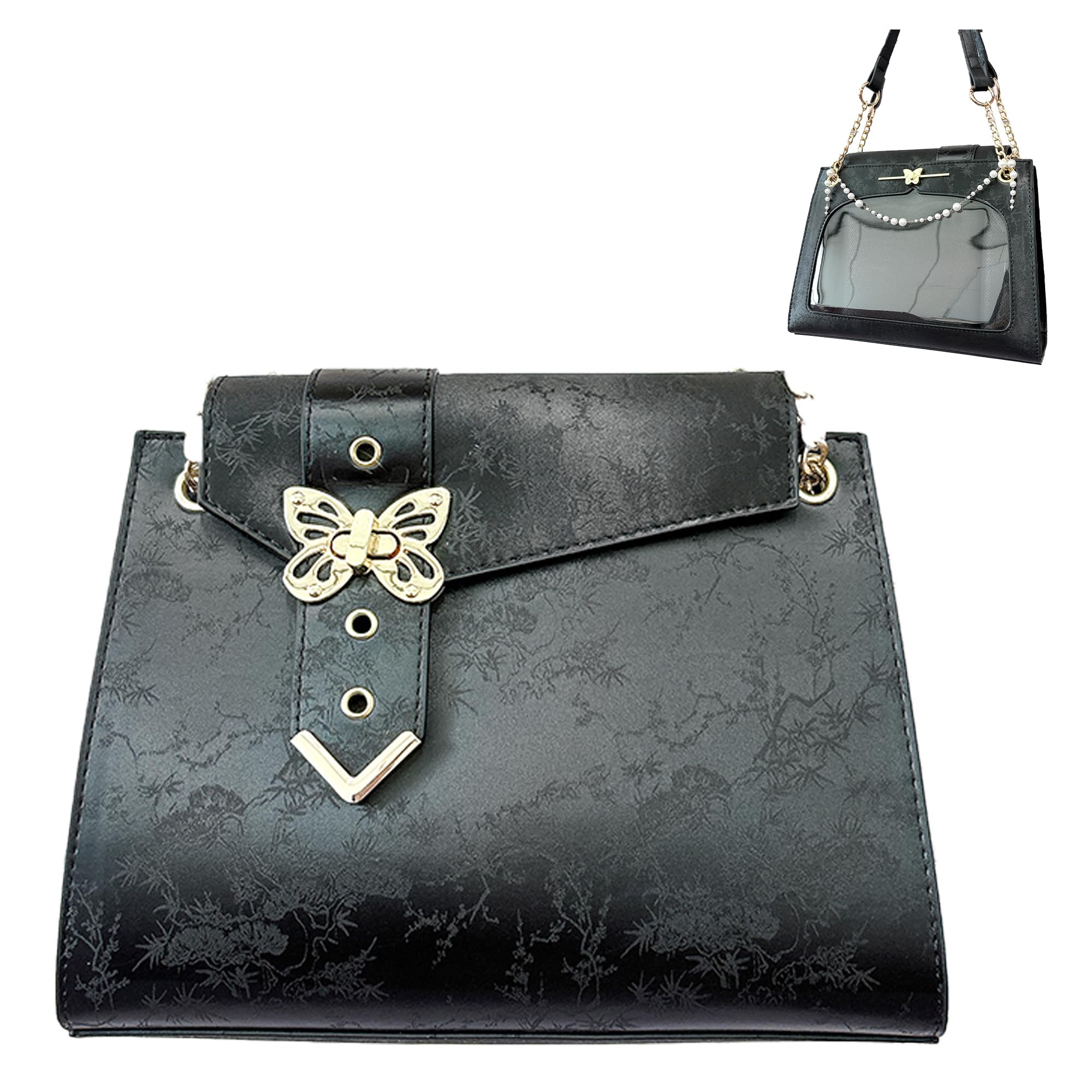 

Ита-бэг с бабочкой Черный [Ugou Xiaopu] Декор, [Б/у] чёрный