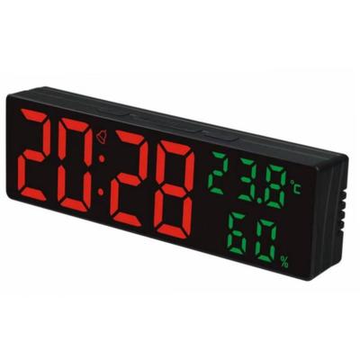 9 İnç Büyük Dijital Duvar Saati Sıcaklık Nem Gece Modu Erteleme 12/24H USB Takılabilir Sürüm Elektronik LED Alarm Saati