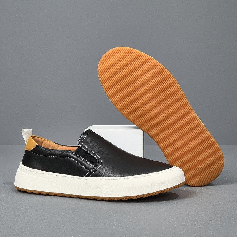 Mode Lässige Plateau-Loafer für Männer Designer Kuhleder Herren Luxus Board Schuhe Mode Einfarbig Zapatos De Hombre_voghion.com