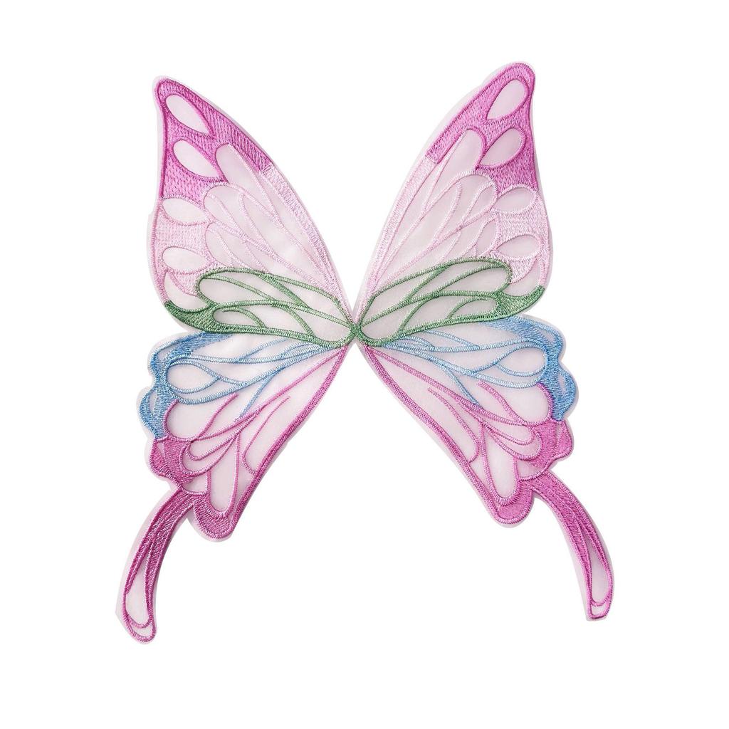 Bunte gestickte Spitze Schmetterling Applikationsaufnäher für DIY Bekleidungszubehör