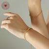 Korean-Style Lucky Knot Gold-Plated Titanium Bracelet for Women - Fade-Resistant Jewelry