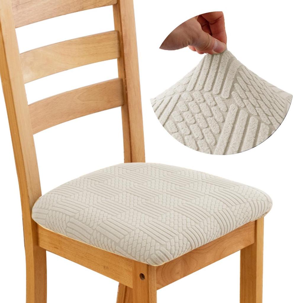 Stretch Jacquard Dining Room Chair Seat Covers Removable Washable Elastic Upholstered Dining Chair Cushion Slipcover