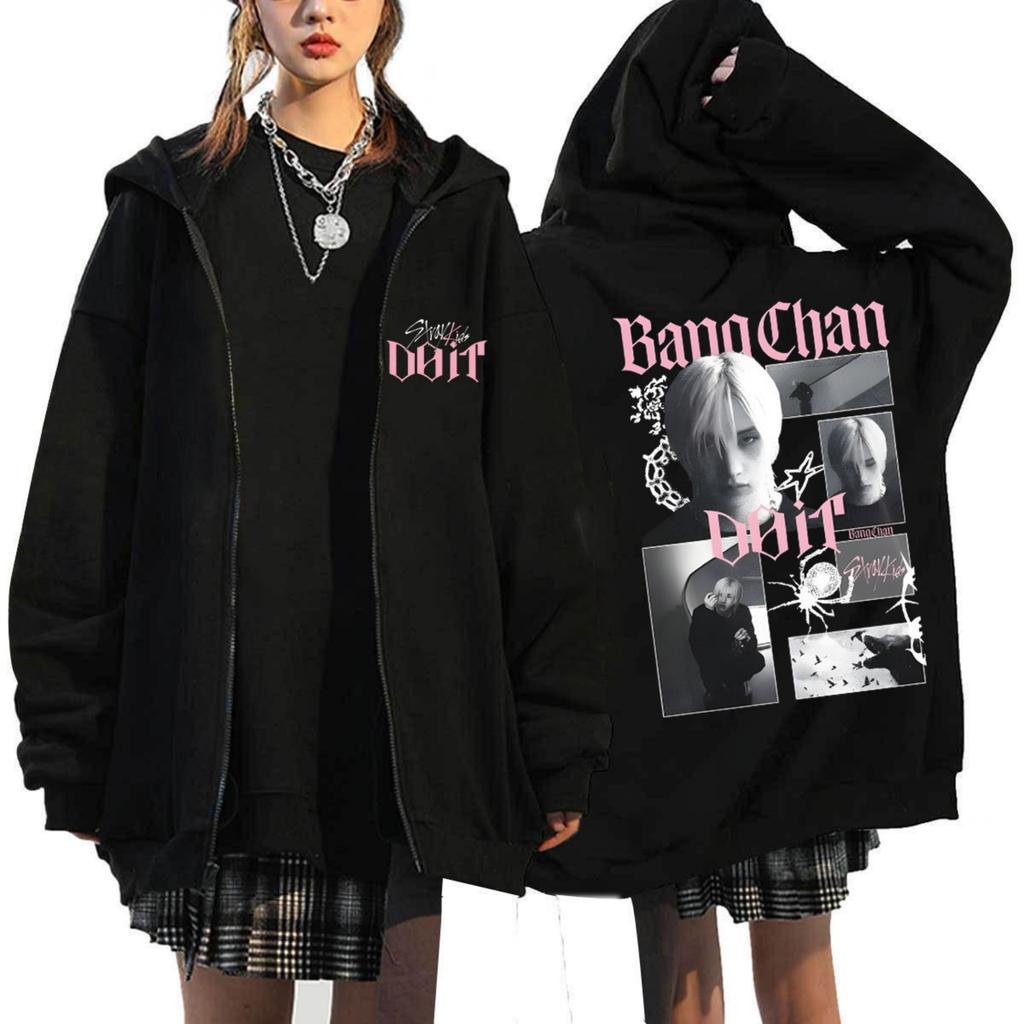 Damen Casual Mode Bedrucktes Langarm-Kapuzensweatshirt mit Reißverschluss