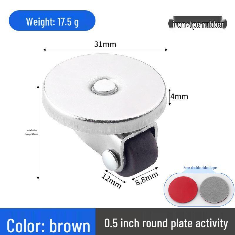 1.5" or 2" Heavy-Duty Silent Swivel Caster with Brake, Snap Ring, and Wear-Resistant Trolley Shelf Roller