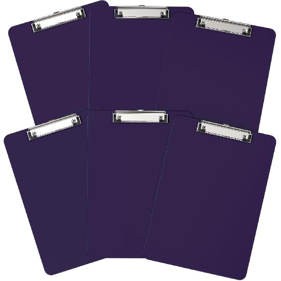 Plastic Clipboards, A4 Black Clip Board 8.5x11 for Classroom, Students, Kid, Woman, Size 9" x 12.5" with Low Profile Clip, Office & School Supply