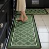 Non-Slip Kitchen Carpet Retro Green Long Strip Runner Floor Mats Oil-Proof Pvc Leather Washable Rugs For Kitchen Mat