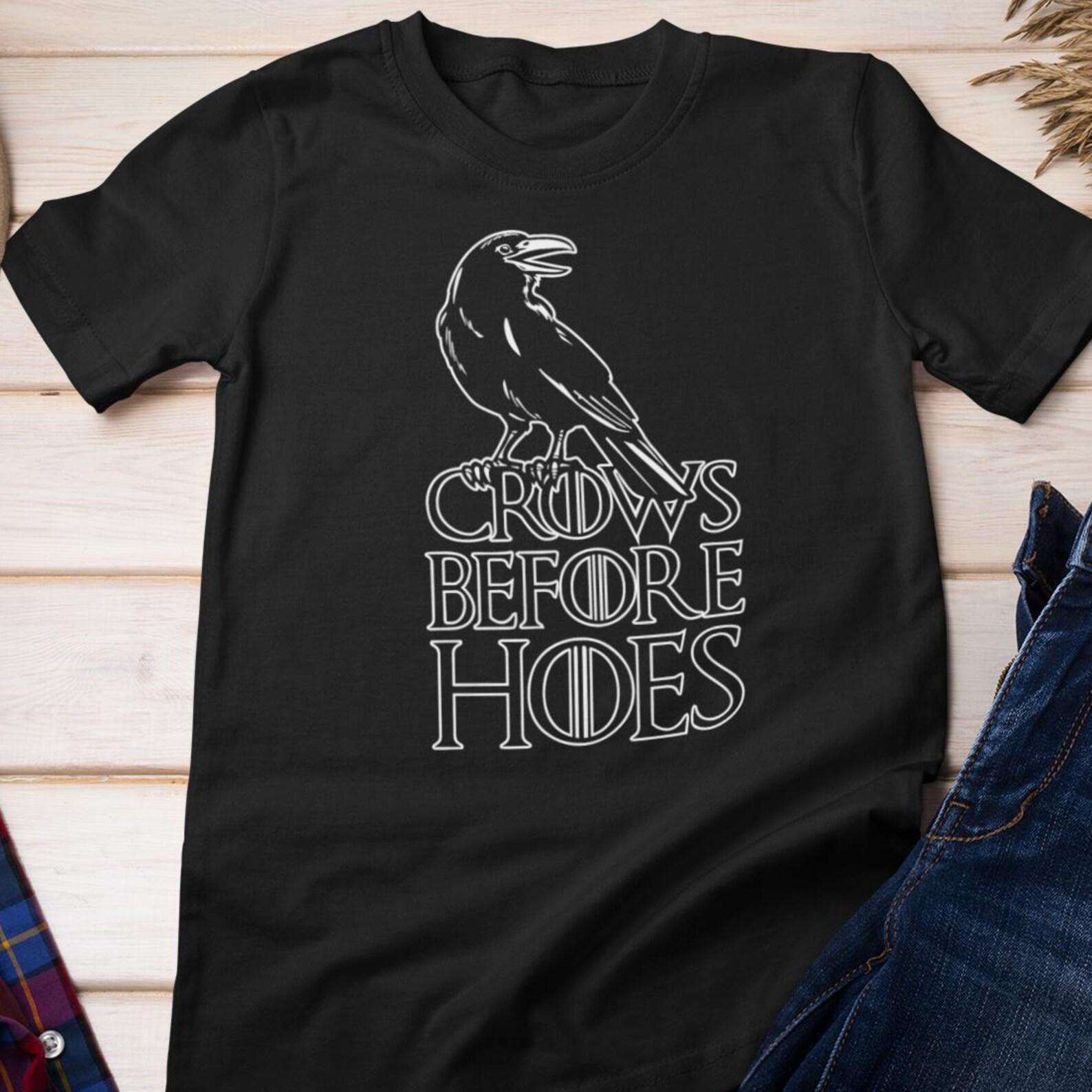 Funny Shirt - Crows Before Hoes | Crow Protocol Cotton Tee S