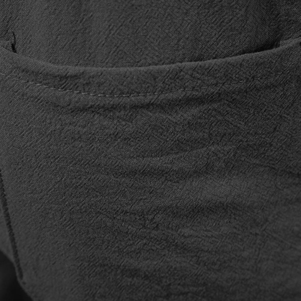 Men's Fashion Casual Color Cotton Linen Shorts Tethered Beach Sports Pants Cotton Linen Shorts